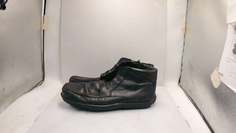 Sepatu Boots Kulit Mid-Cut Black Moccasin Toe
